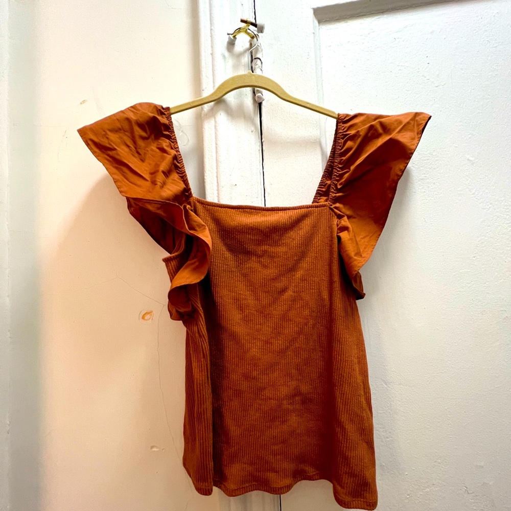 A New Day Ribbed Shirt with Ruffled Straps XXL